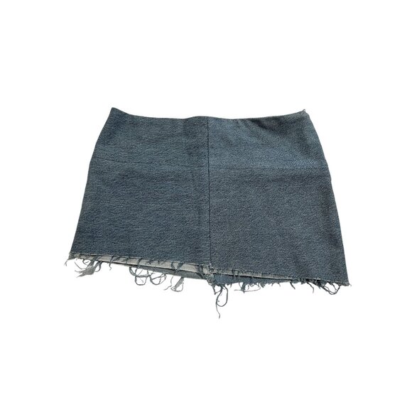 EB Denim Asymmetrical Micro Skirt in Light - Picture 1 of 5